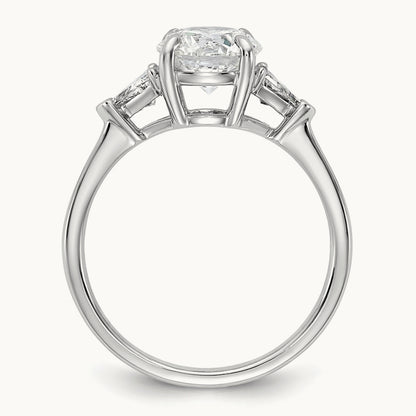 1/2ct Lab Grown Dia VS/SI+ G+ 1 1/2ct Round Semi 3 Stone Eng Ring, 14K White Gold
