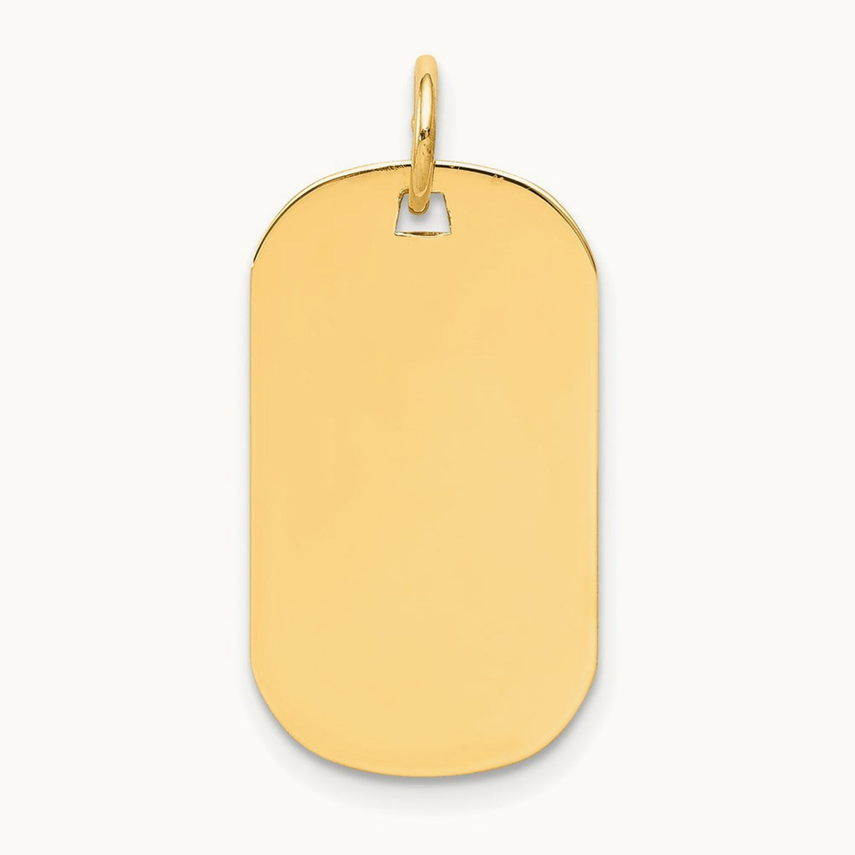 Plain .027 Gauge Engraveable Dog Tag Disc Charm — 14K Yellow Gold, 25mm