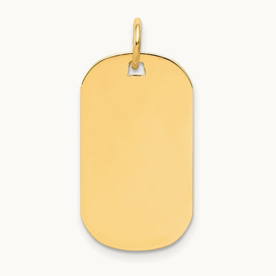Plain .027 Gauge Engraveable Dog Tag Disc Charm — 14K Yellow Gold, 25mm