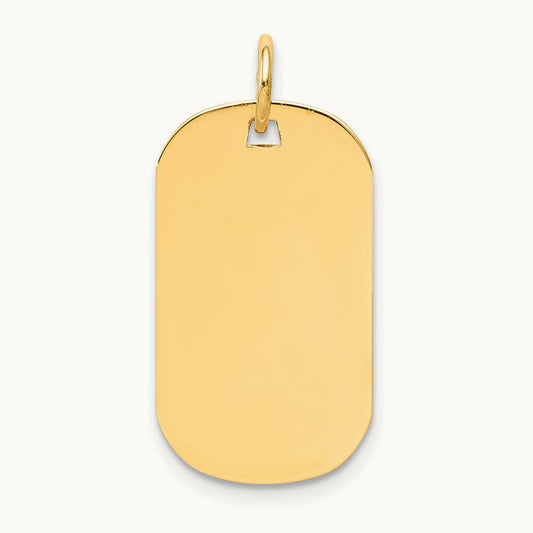 Plain .027 Gauge Engraveable Dog Tag Disc Charm — 14K Yellow Gold, 25mm