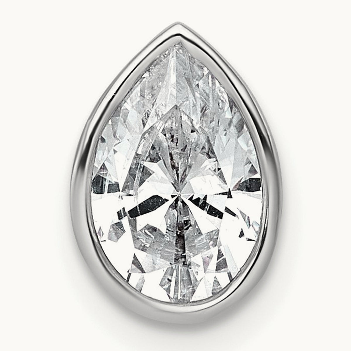 Pear Bezel Chain Slide, 0.25-3.00 ct tw Lab-Grown Diamond — 1 1/2 ct, 14K White Gold