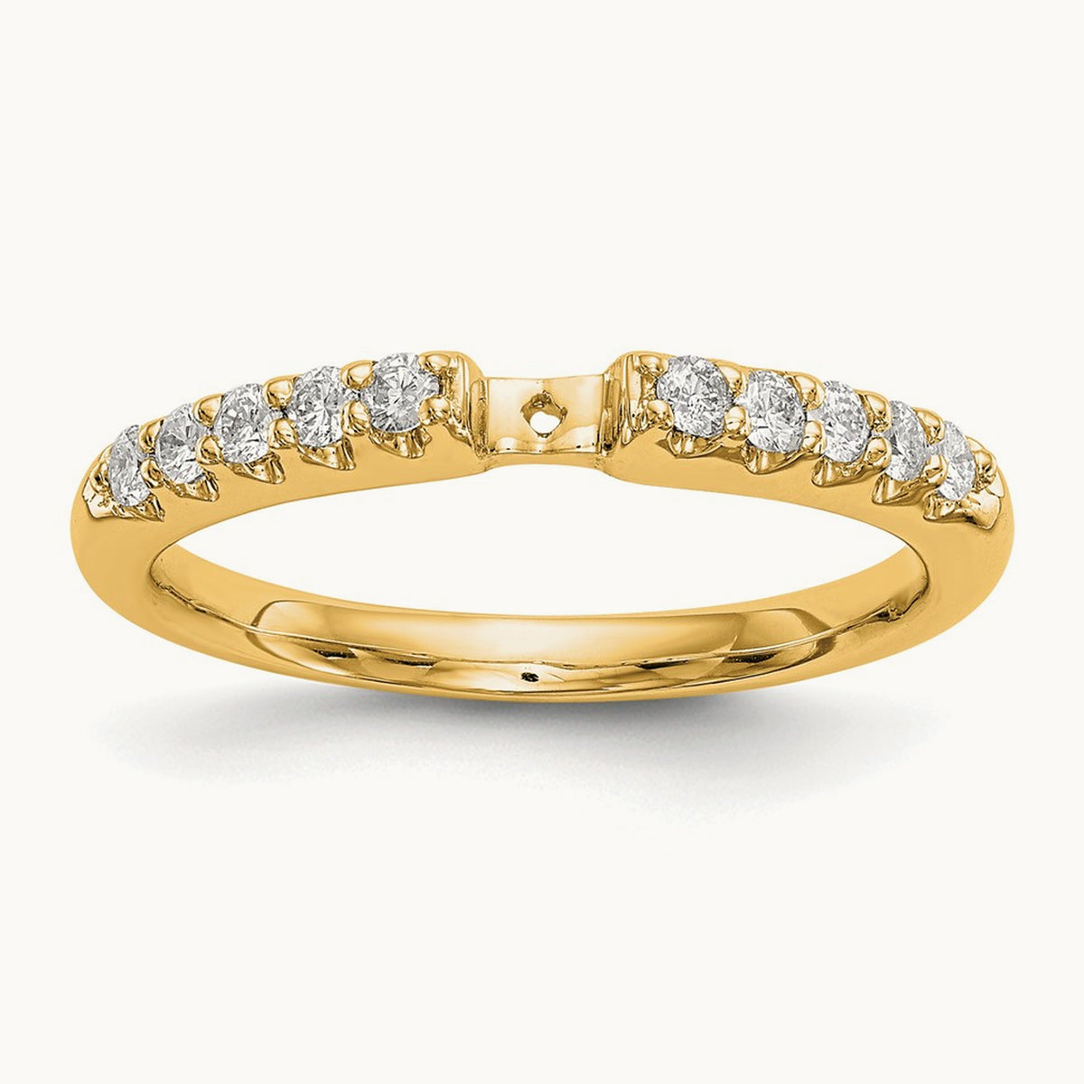 Semi-Mount Peg Engagement Ring, 0.25 ct tw Lab-Grown Diamond — 14K Yellow Gold