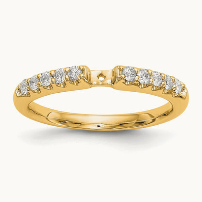 Semi-Mount Peg Engagement Ring, 0.25 ct tw Lab-Grown Diamond — 14K Yellow Gold