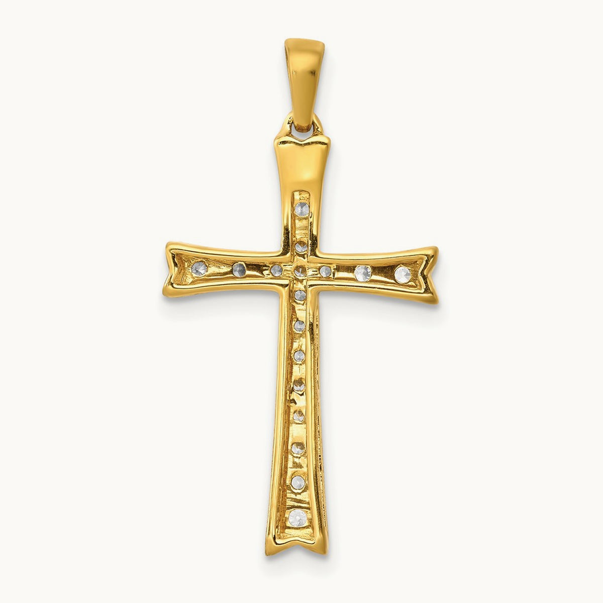 1/5ct. Diamond Cross Pendant — 14K Yellow Gold