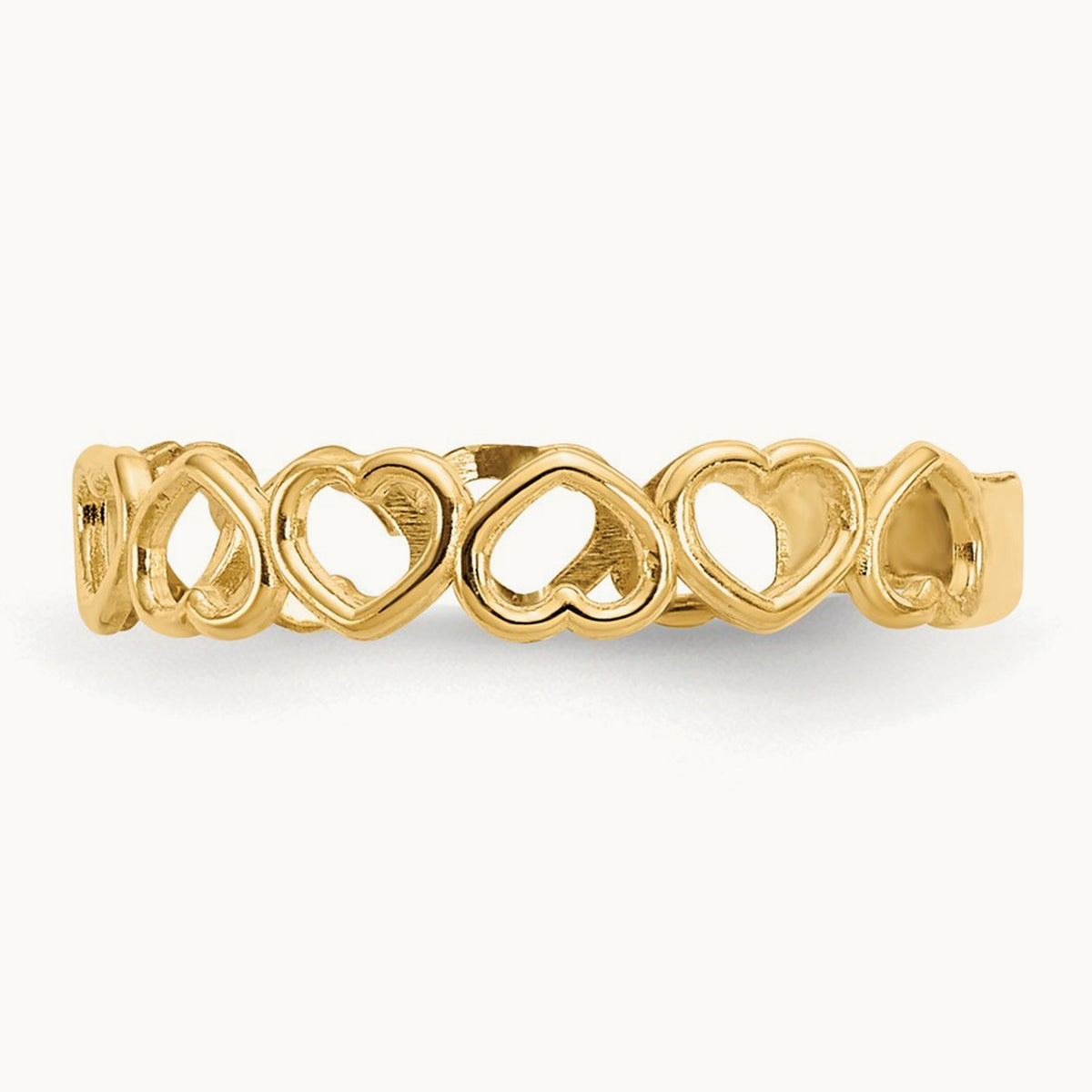 Open Hearts Toe Ring, 14K