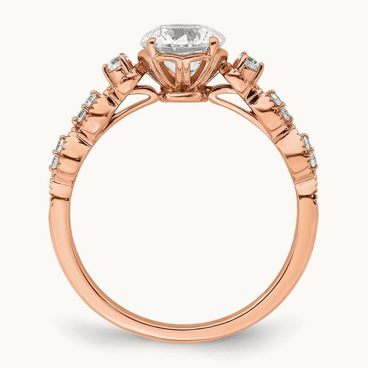 1ct Round Semi-Mount Engage Dia Ring, 14K Rose Gold