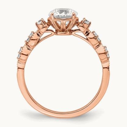 1ct Round Semi-Mount Engage Dia Ring, 14K Rose Gold