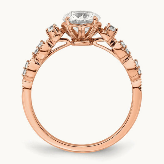 1ct Round Semi-Mount Engage Dia Ring, 14K Rose Gold