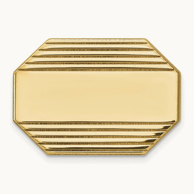 Men's Rectangular Octagon w/Line Design Tie Tac, 14K