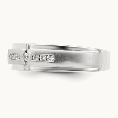 Satin and Polished Men's Ring, 0.25 ct tw