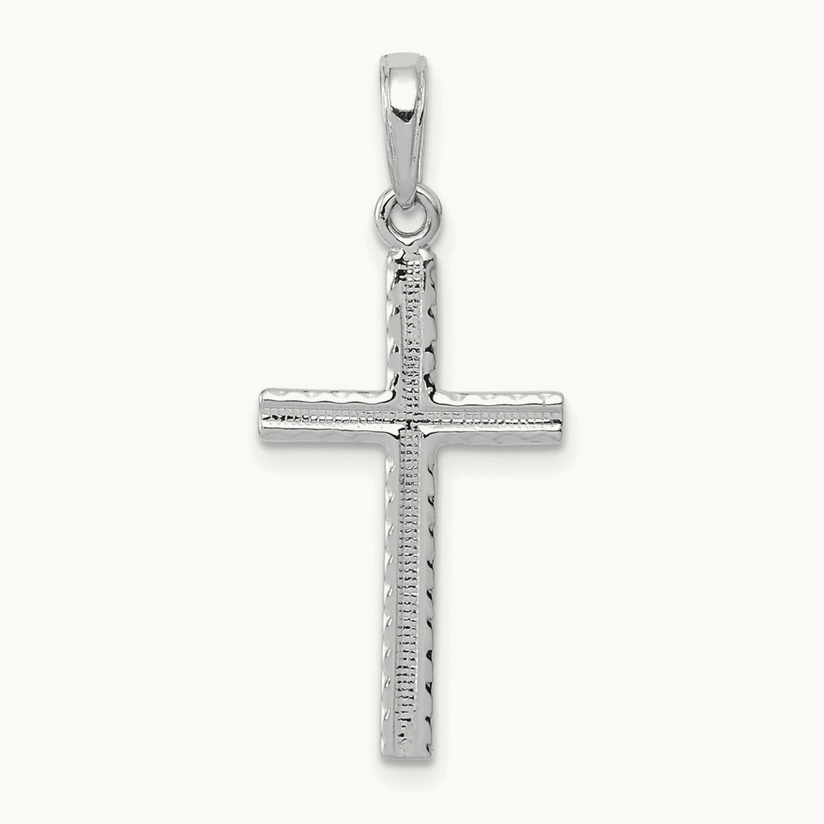 Latin Cross Pendant — 14K White Gold