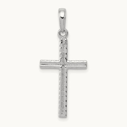 Latin Cross Pendant — 14K White Gold