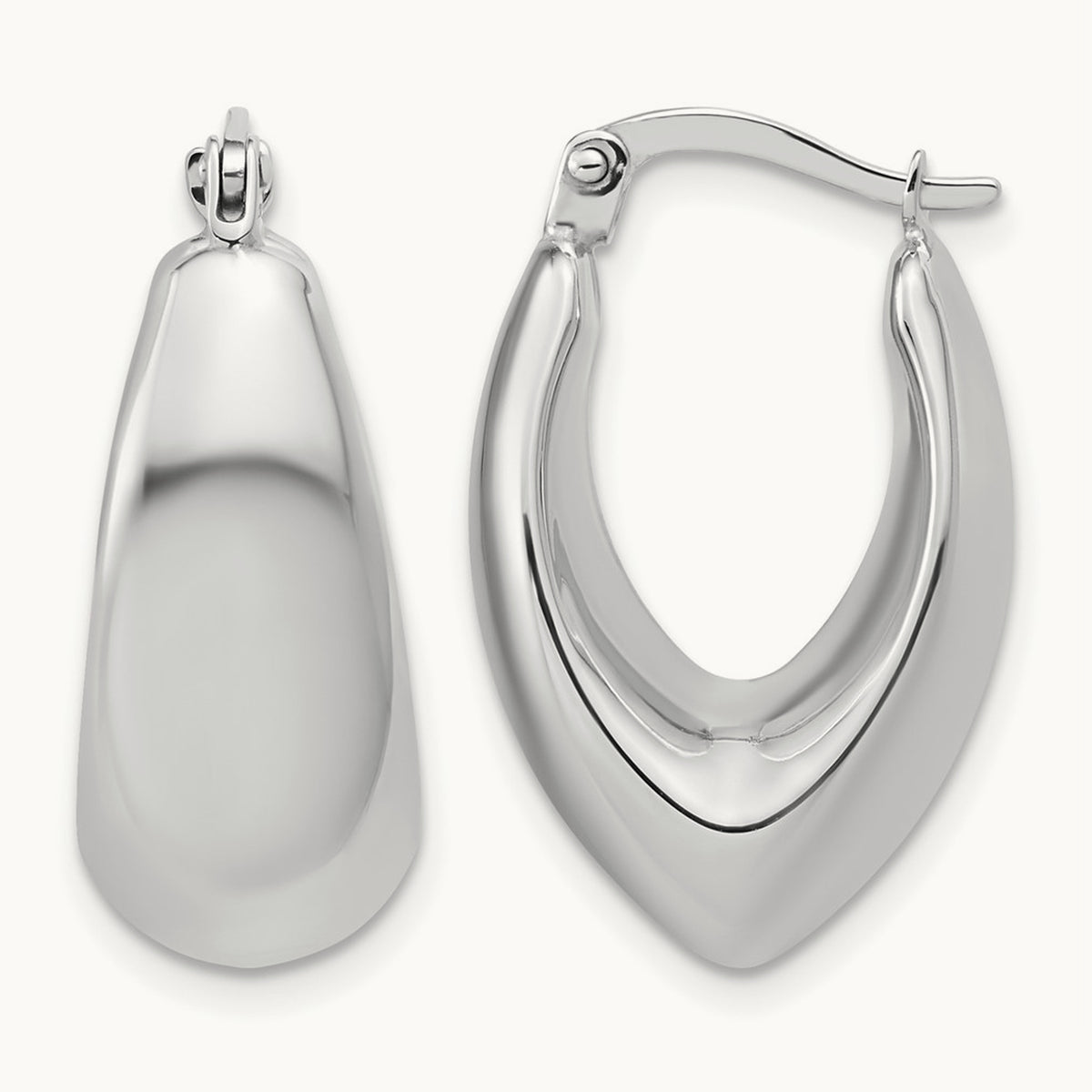 Polished Hoop Earrings, 24mm, 9.75mm wide — Leslie's in 14K White Gold
