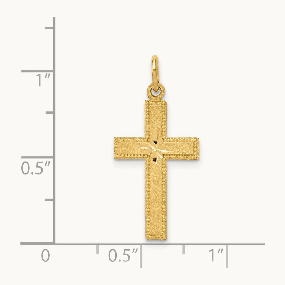 Diamond-cut Cross Pendant, 14K