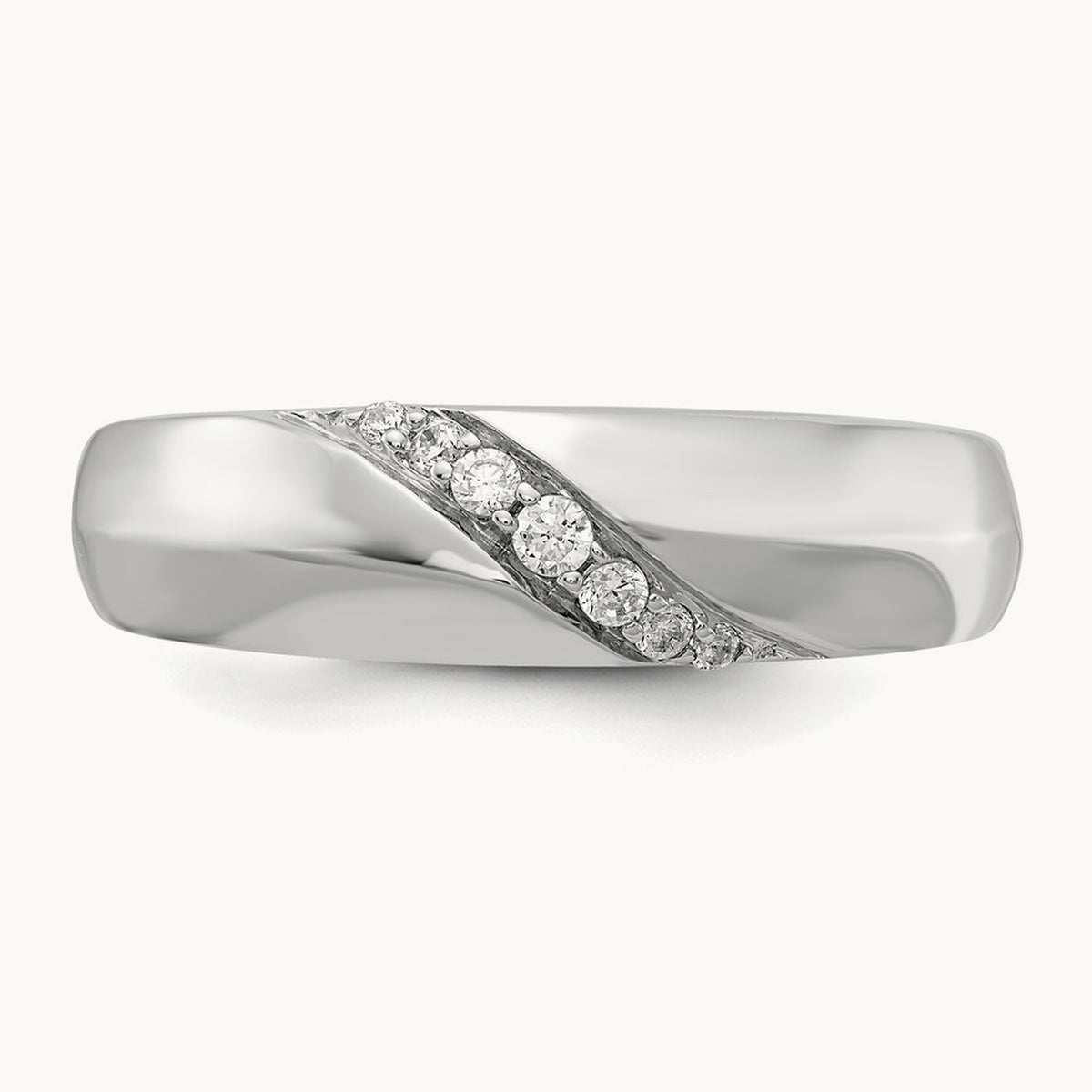 Diamond Mens Ring, 14K White Gold