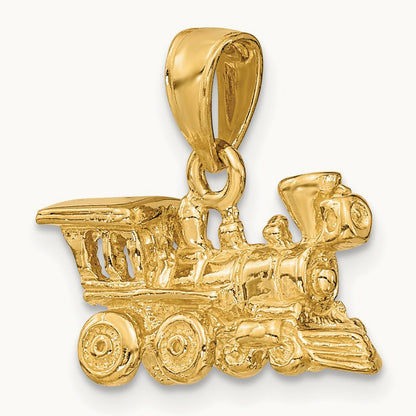 3-D Locomotive Charm, 14K