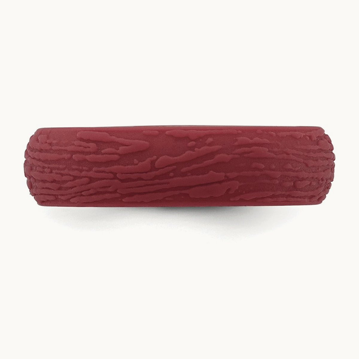 Silicone Dark Red 5.70mm Wood Grain Pattern Band