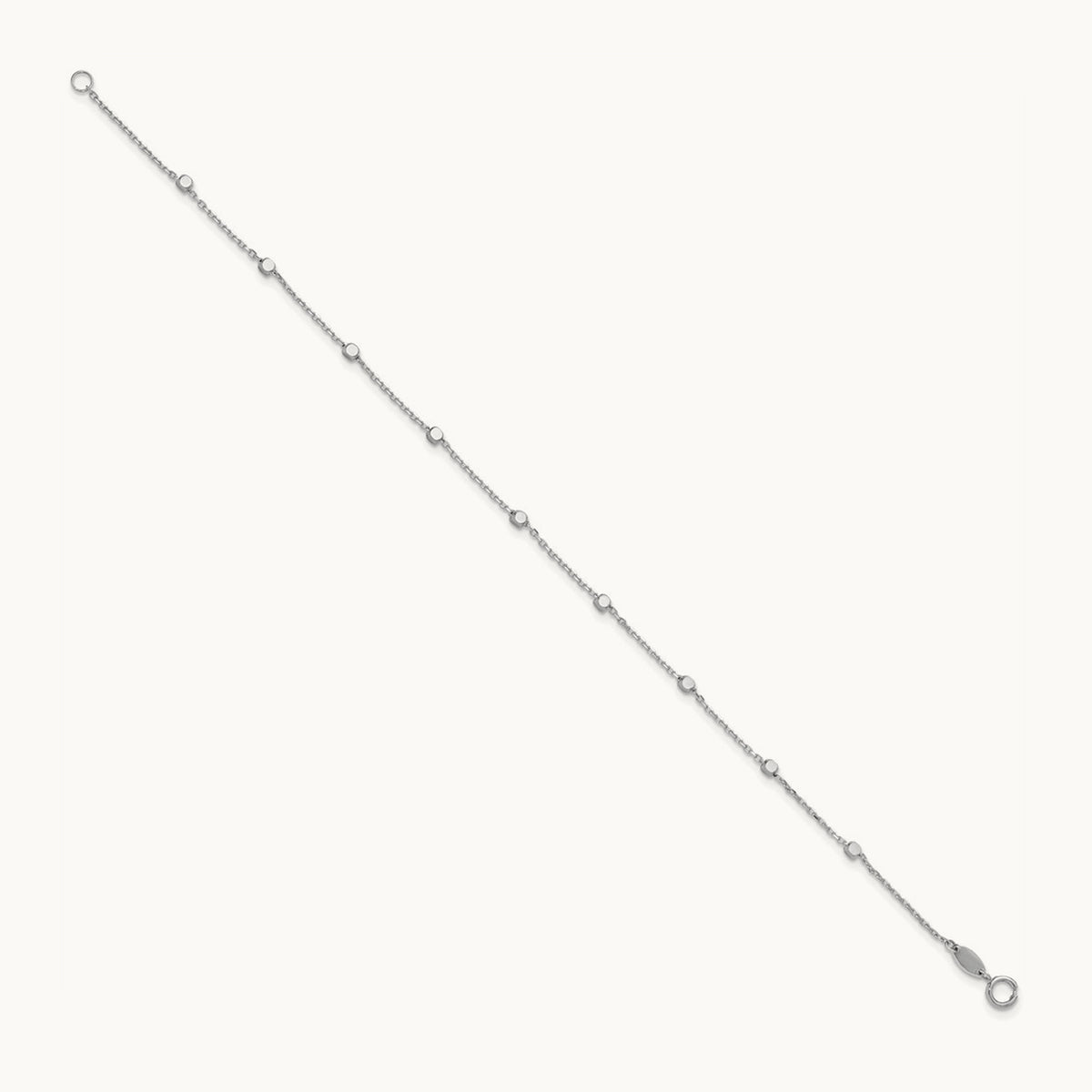 Polished Cube Stations Bracelet — 14K White Gold
