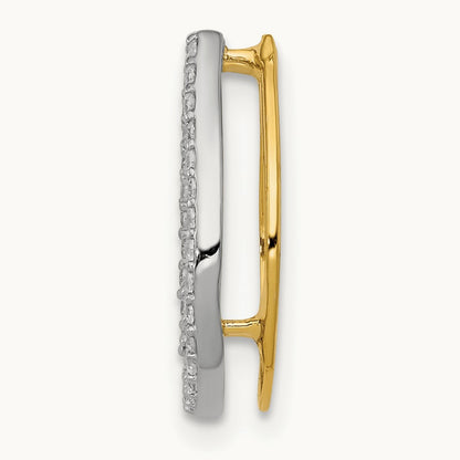 Diamond Horseshoe Chain Slide — 14K Yellow Gold, 0.155 ct