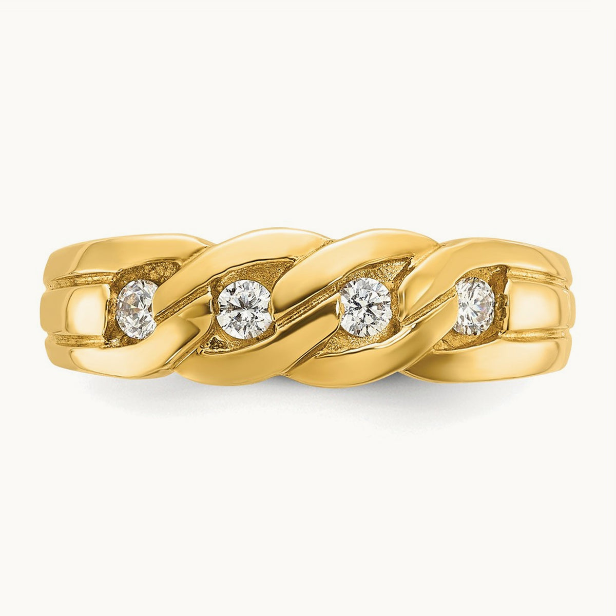 IBGoodman Men's Link Design Diamond Complete Ring, 14K