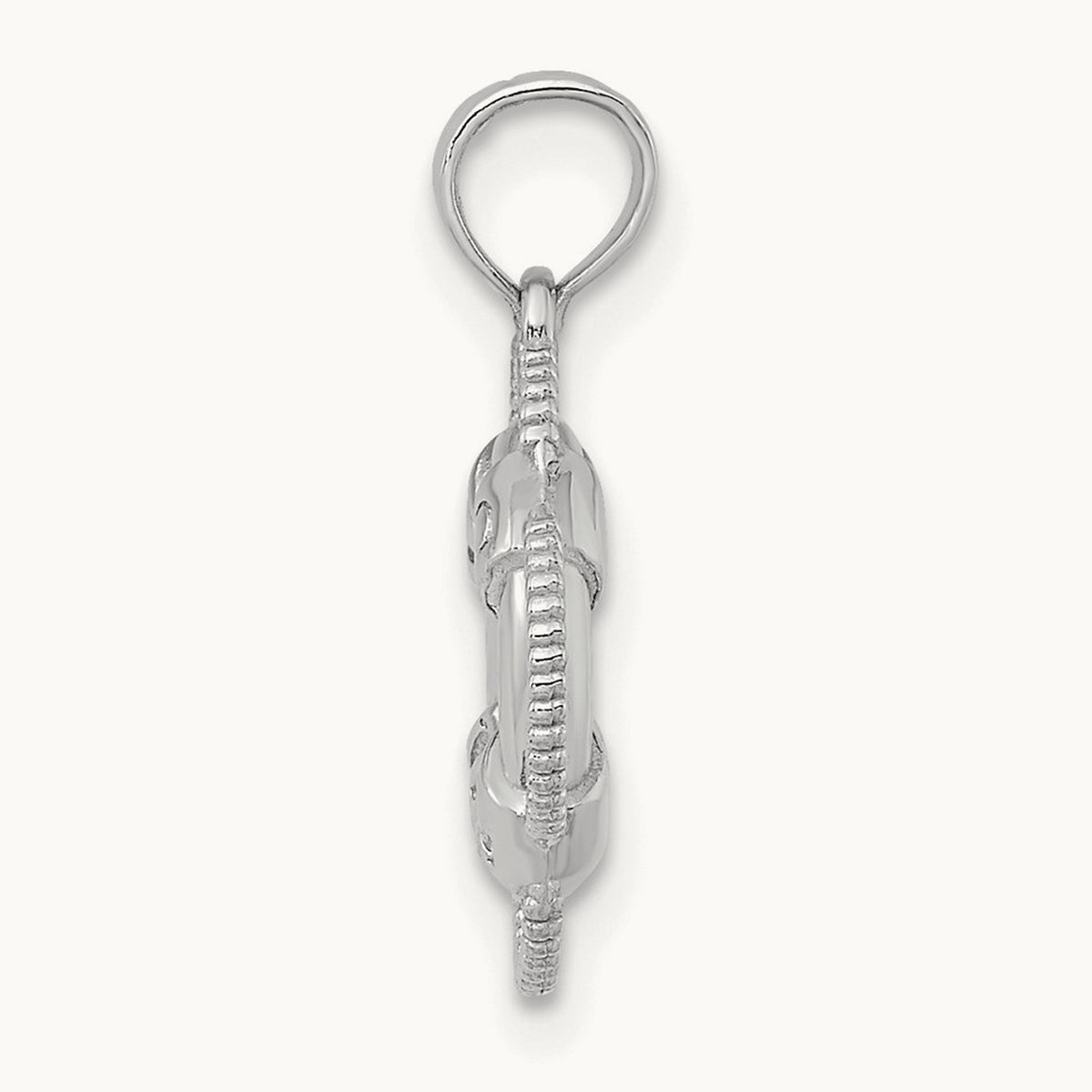 3D Gold Lifesaver Pendant, 14K White