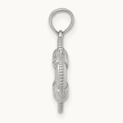 3D Gold Lifesaver Pendant, 14K White