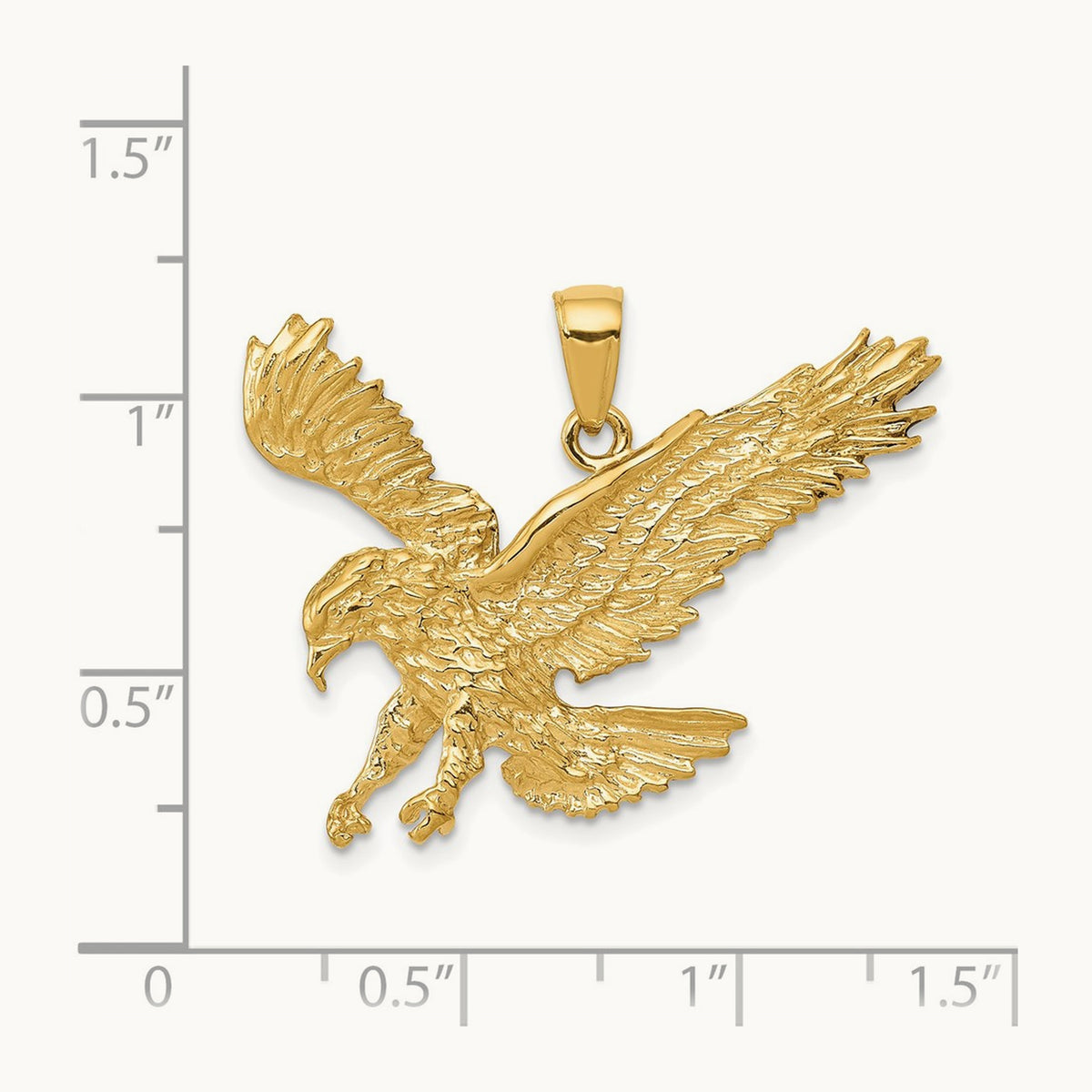 Textured Eagle Landing Pendant, 14K