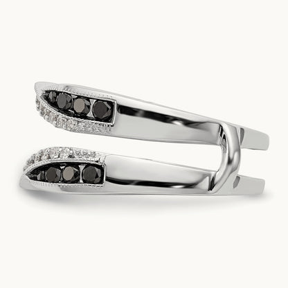 Black and White Diamond Guard, 14K White Gold