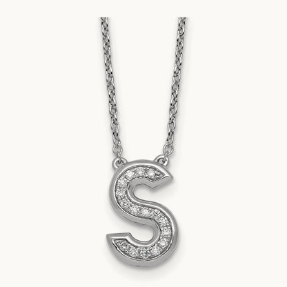 Initial S Necklace, 0.15 ct tw Lab-Grown Diamond