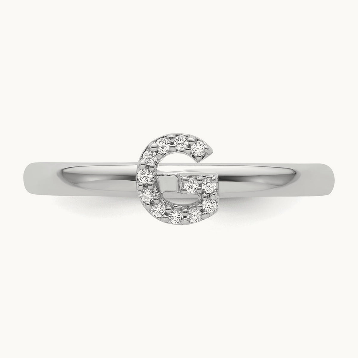 Stackable Diamond Ring — 14K White Gold, G