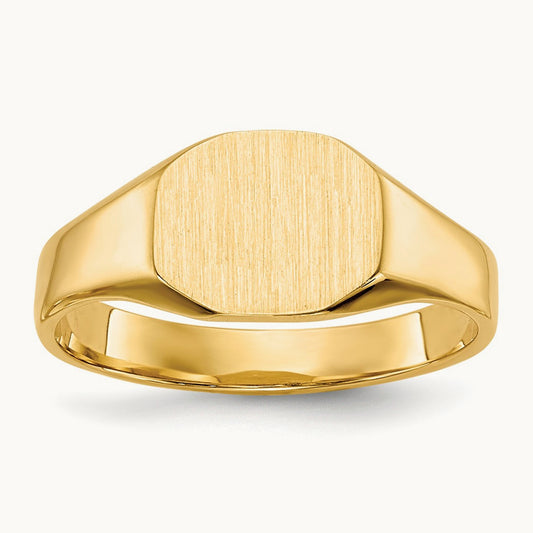 8.0x6. Closed Back Signet Ring, 25mm, 14K