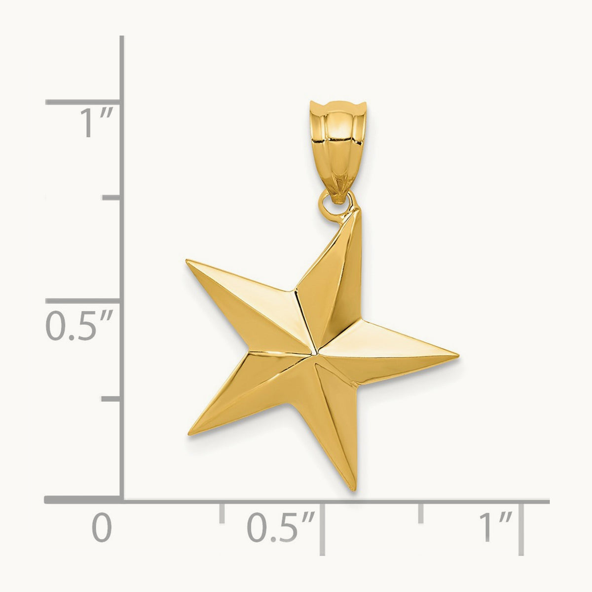Polished Star Pendant, 14K