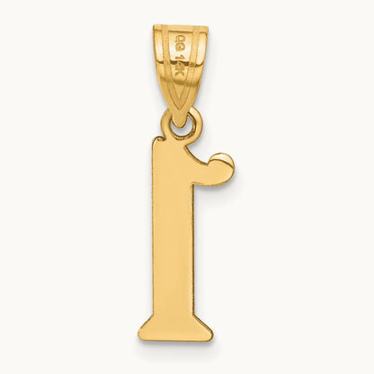 Polished Number 1 Pendant — 14K Yellow Gold, 16.65mm