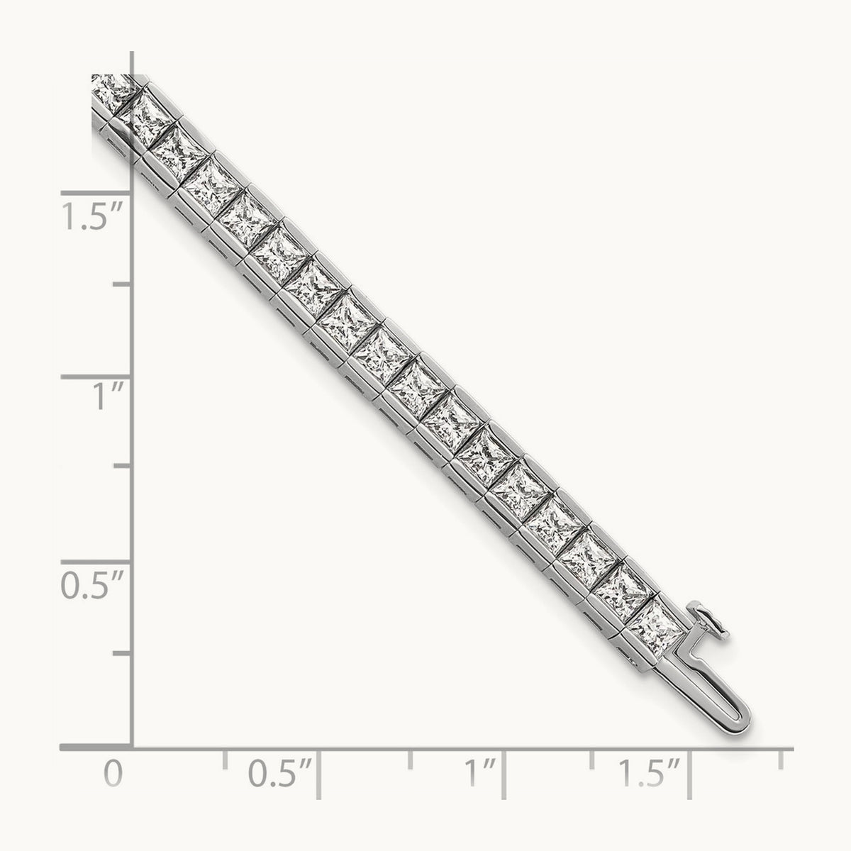 Princess Tennis Bracelet, 10.00 ct tw Lab-Grown Diamond — 14K White Gold
