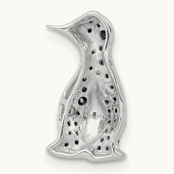1/5ct. Black Diamond Penguin Chain Slide, 14K White Gold