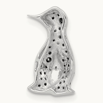 1/5ct. Black Diamond Penguin Chain Slide, 14K White Gold