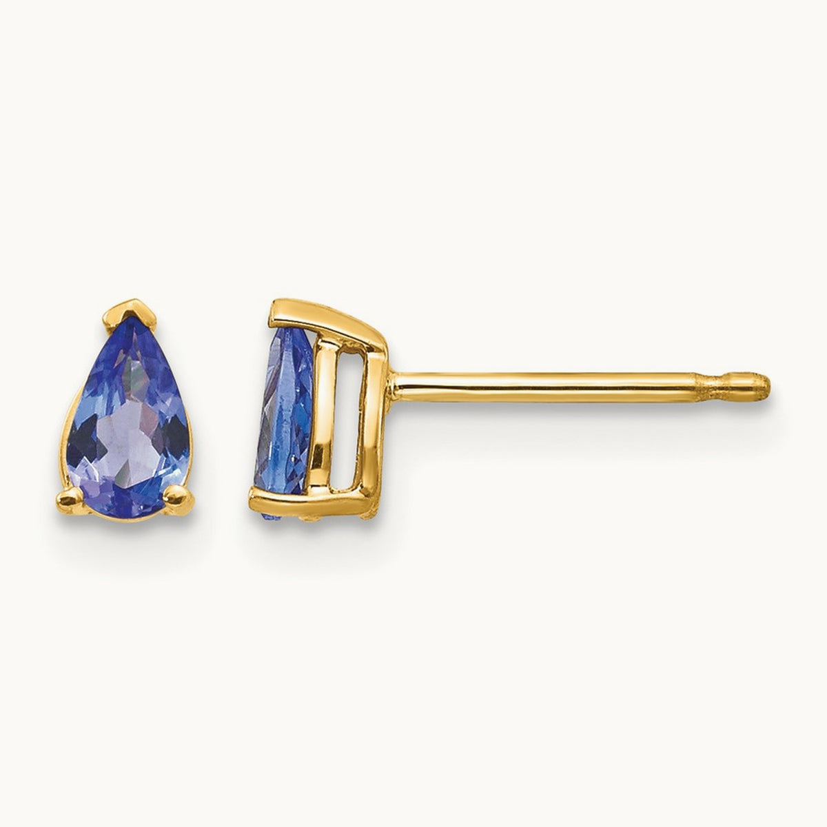 Tanzanite Post Earrings, 14K