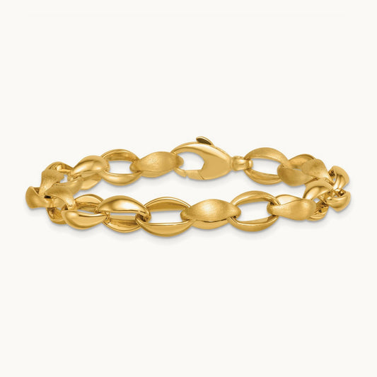 Polished And Brushed Fancy Link Bracelet — photo set