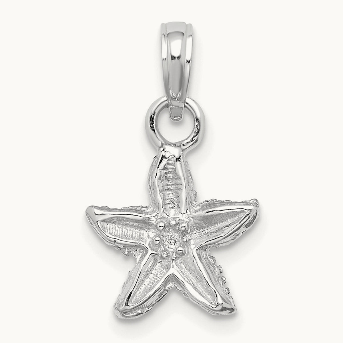 Starfish Charm, 11.9mm wide in 14K White Gold