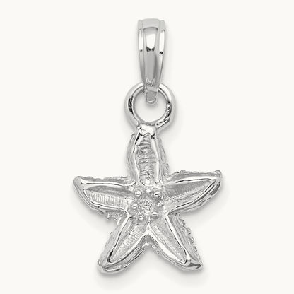 Starfish Charm, 11.9mm wide in 14K White Gold