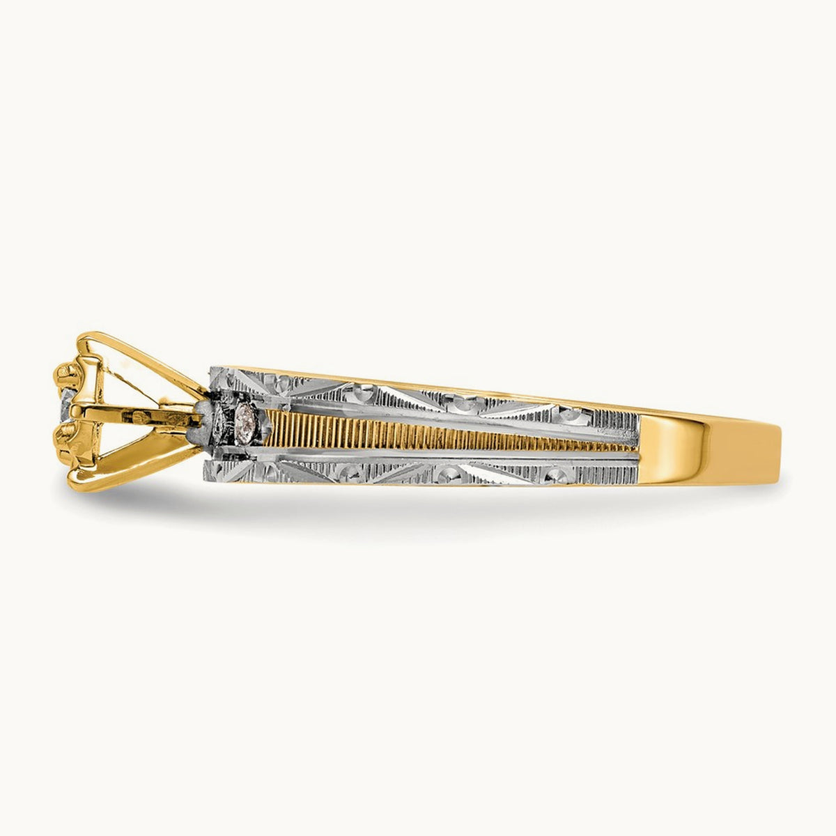 AA Quality Trio Complete Engagement Ring, 14K