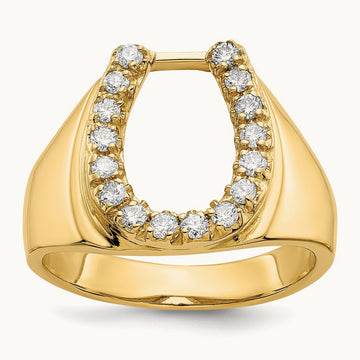 AA Diamond Men's Horse shoe Ring, 14K