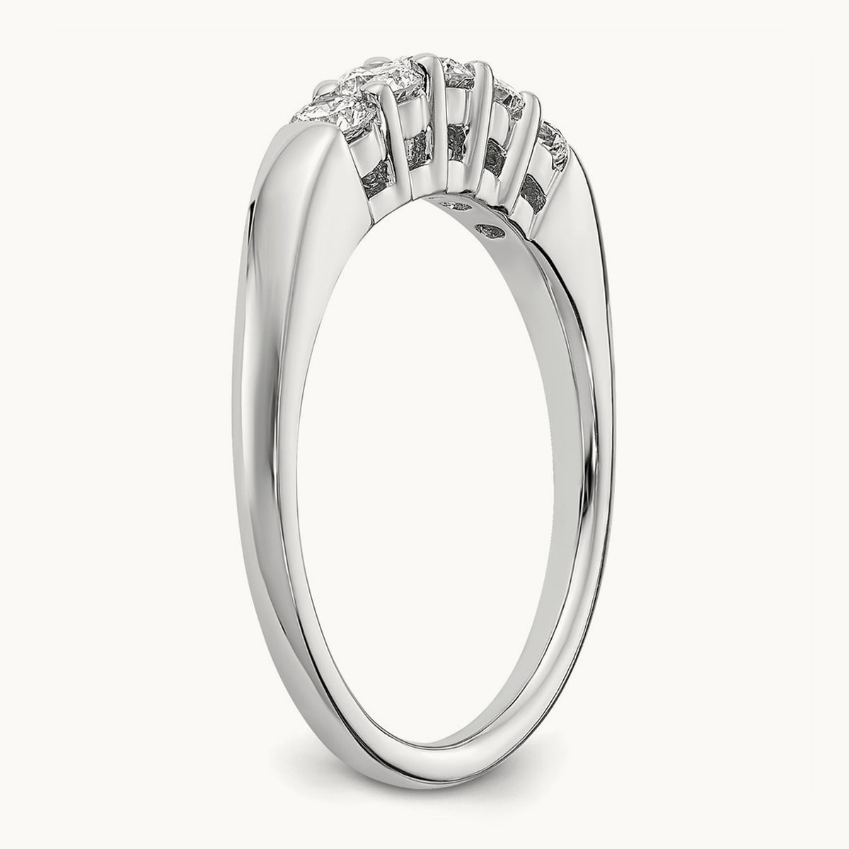 5-Stone Diamond Band, 14K White Gold