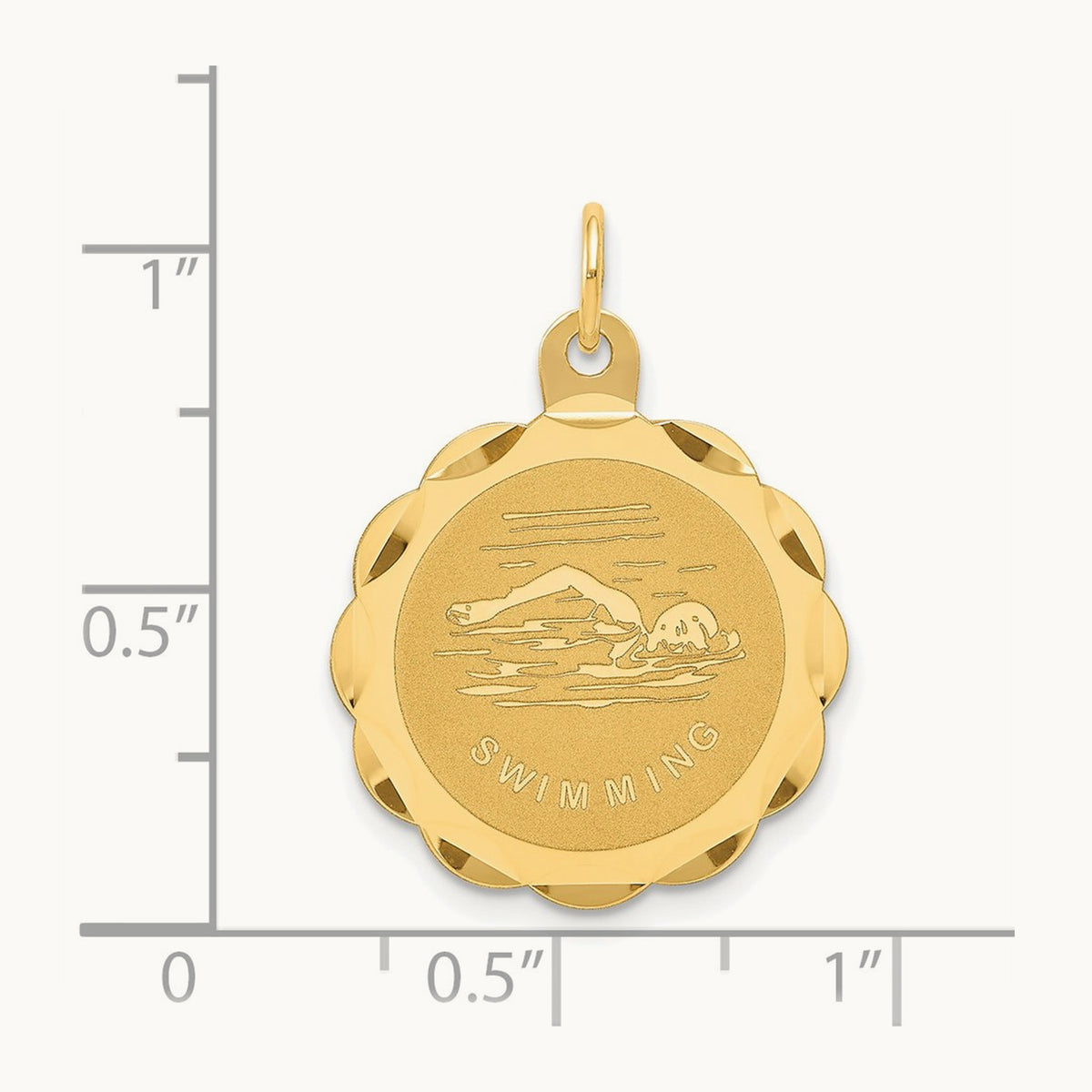 Swimming Disc Charm, 14K