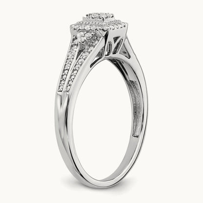 Diamond Cluster Complete Engagement Ring — photo set