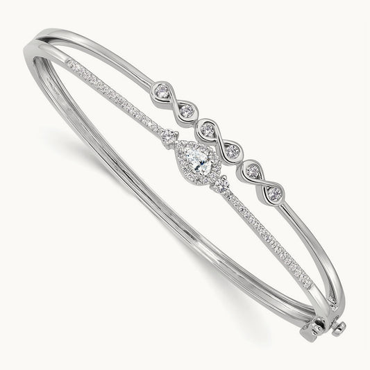 2 Strand Inifity & Pear Bangle, 0.75 ct tw Lab-Grown Diamond