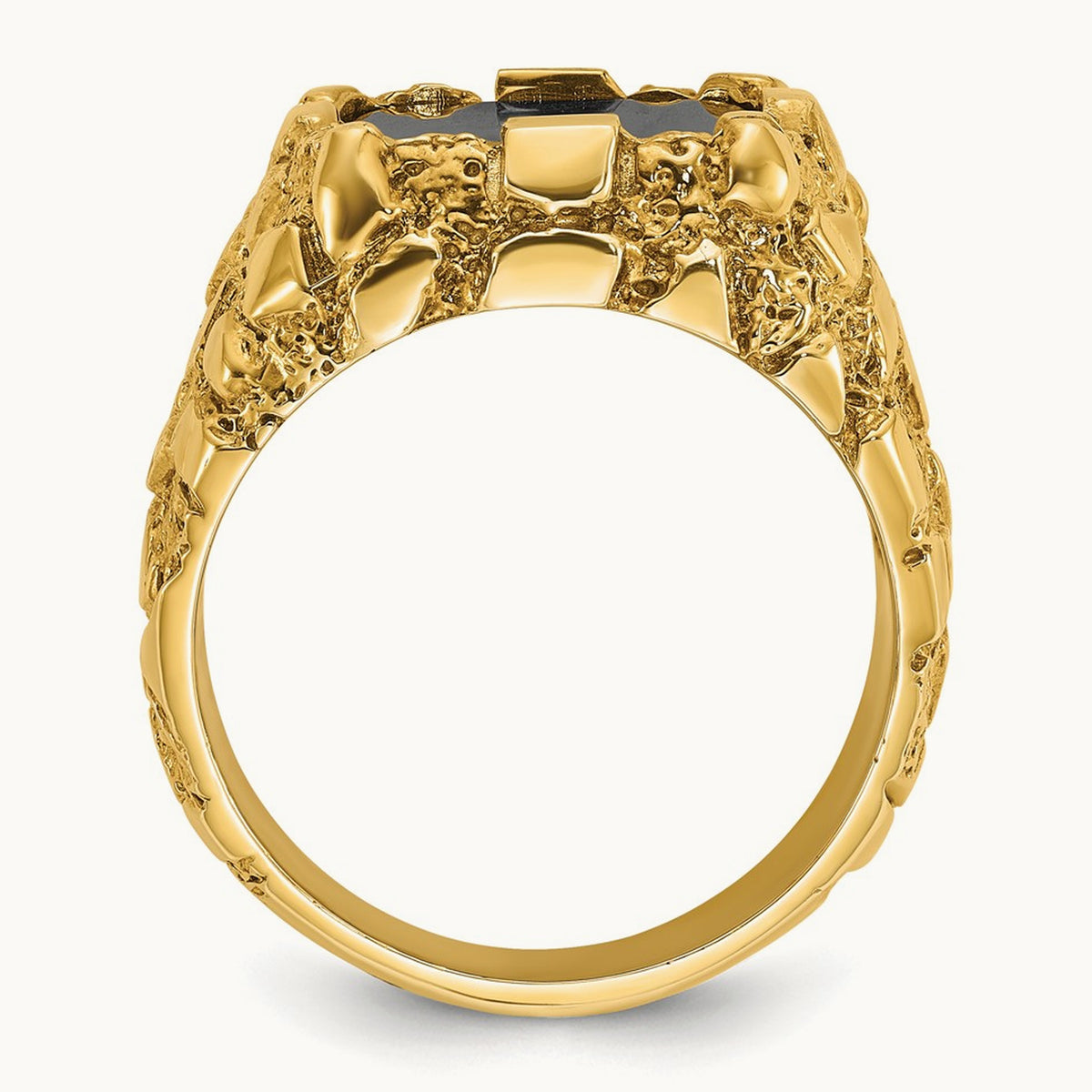 IBGoodman Men's Onyx Nugget Complete Ring, 14K