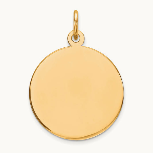 Round Disc Charm, 14K