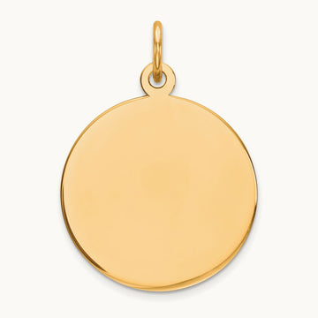 Round Disc Charm, 14K
