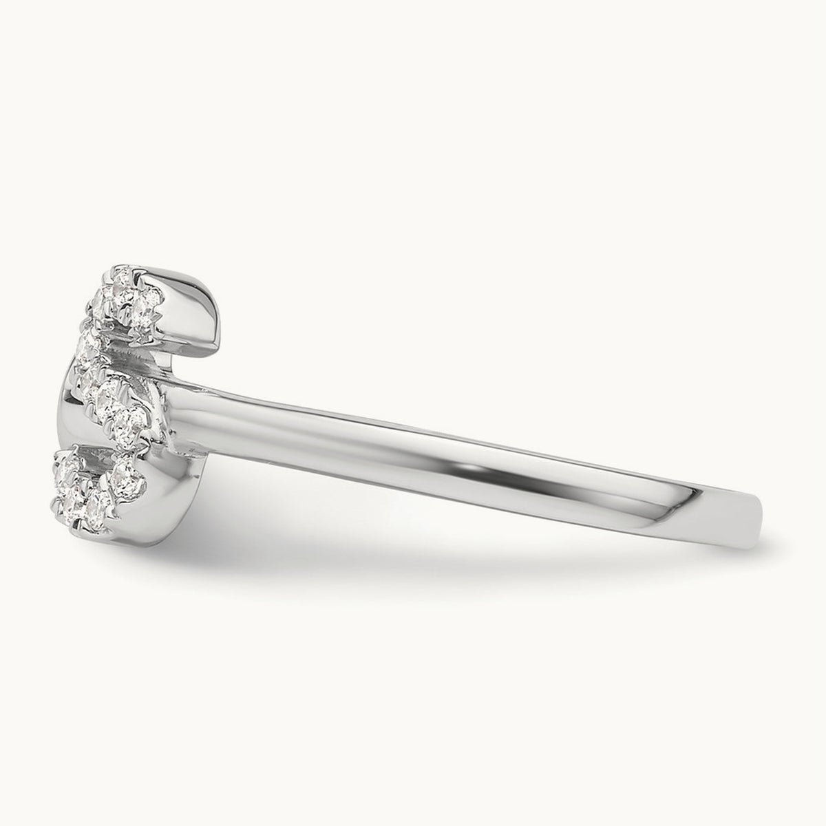 Initial S Adjustable Ring, 0.15 ct tw Lab-Grown Diamond